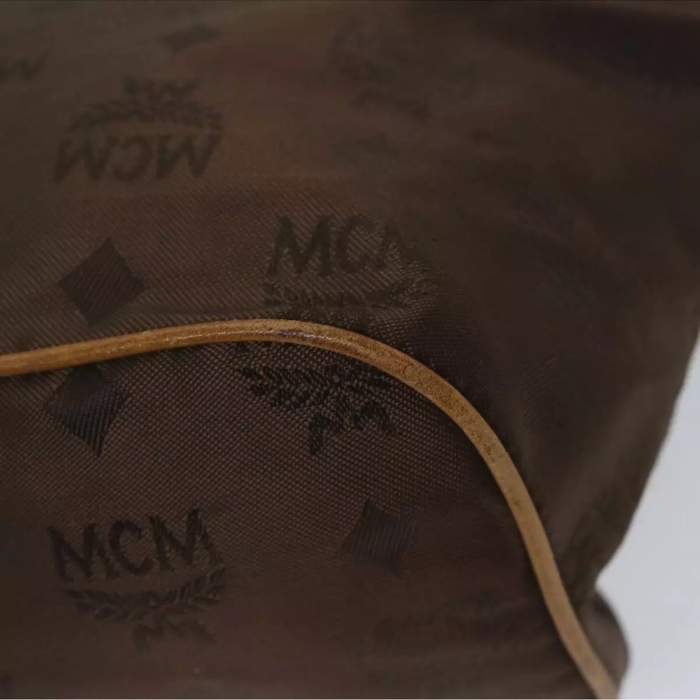 MCM Brown and Tan Satchel with Gold Hardware - Picture 11 of 16
